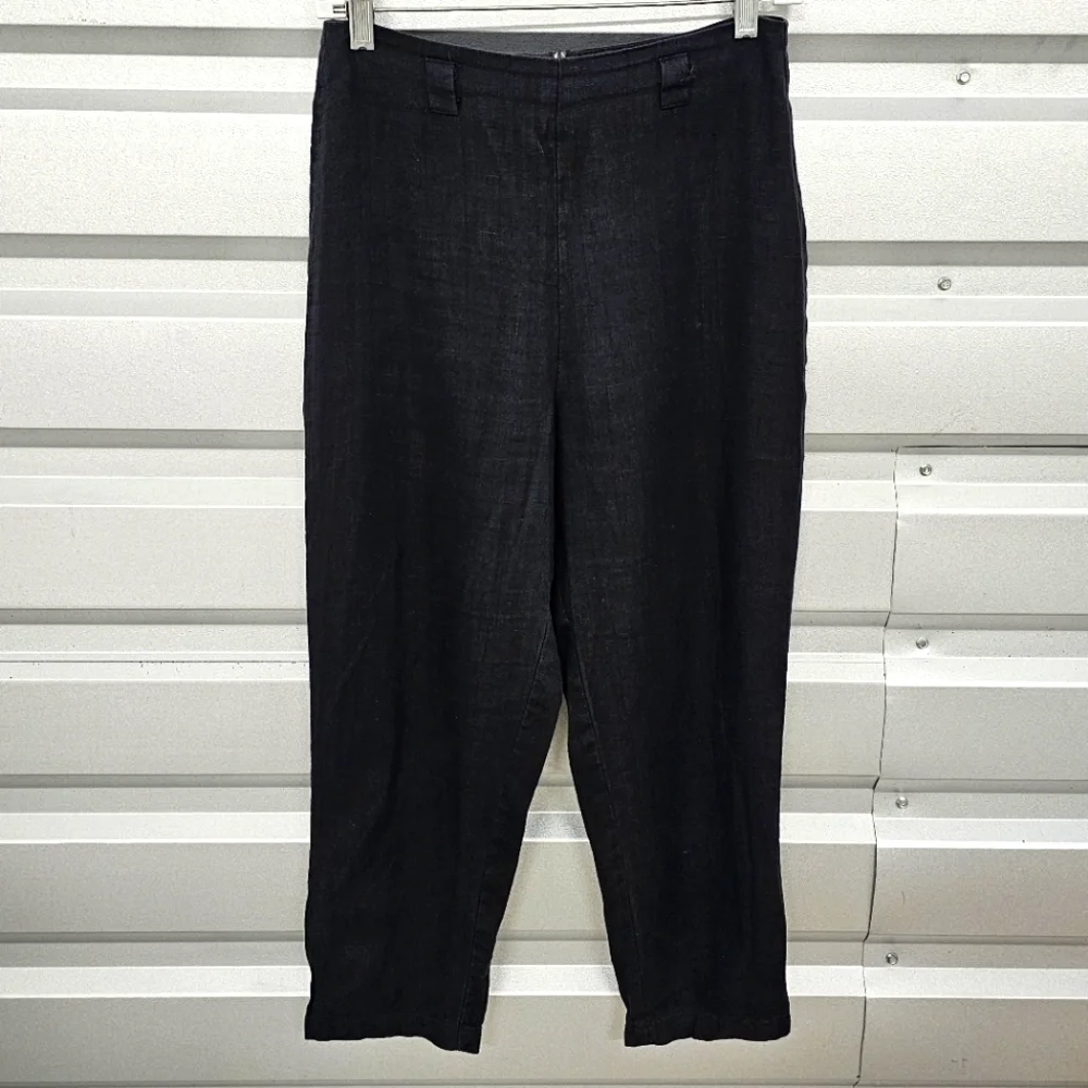 Reformation High-Rise Linen Blend Cropped Capri Coulatte Pants